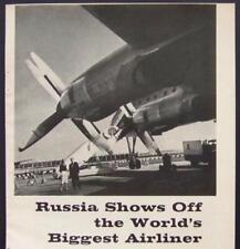 Russian Airliner Tupolev Tu-114 1959 pictorial Turboprop powered picture