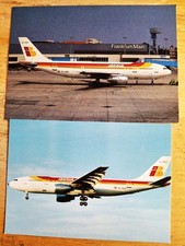 IBERIA SPAIN 2 AIRBUS A300 Postcards picture