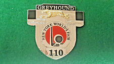 Greyhound Bus Drivers Badge 1939 World Fair New York 3-D gold Dog  picture