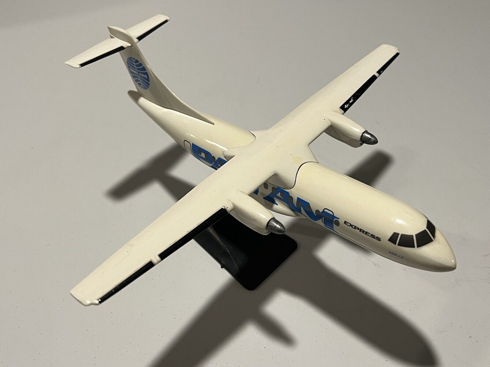 Vintage Pan American Airlines ATR-42 Plastic Aircraft Desk Model