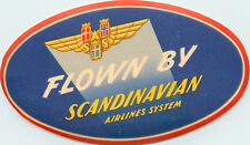 Flown by SCANDINAVIAN AIRLINES System / SAS - Great Old Luggage Label, 1955 MINT picture