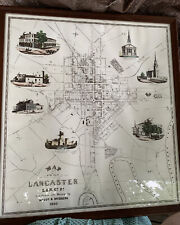 Vintage Framed 1850 Map of the City of Lancaster PA Moody & Bridgens repro  picture