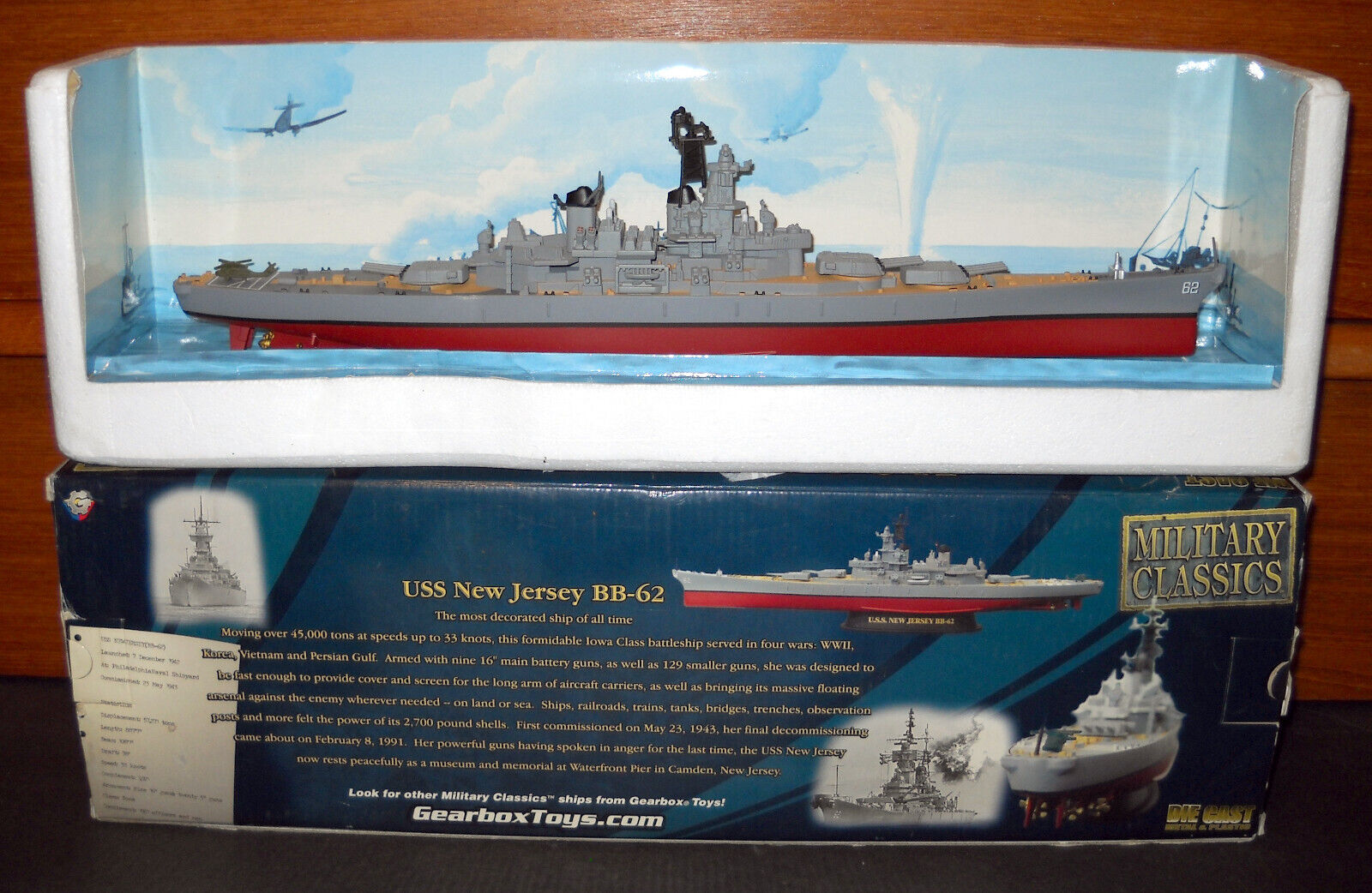 Gearbox Collectibles U.S.S. NEW JERSEY BB-62 Battle Ship 15 in. #09002  See Pics