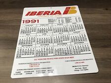 Iberia Airlines 1991-1992 Large Plastic Calendar  picture