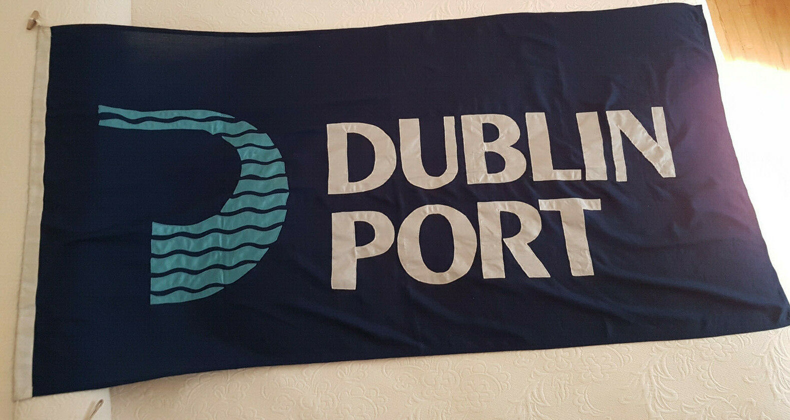 Dublin Port Flag Made in Dublin. Design Stitched On Both Side. About 6 Feet Long