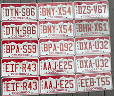 Lot of 15 RED COLORADO License Plates includes mostly pairs picture