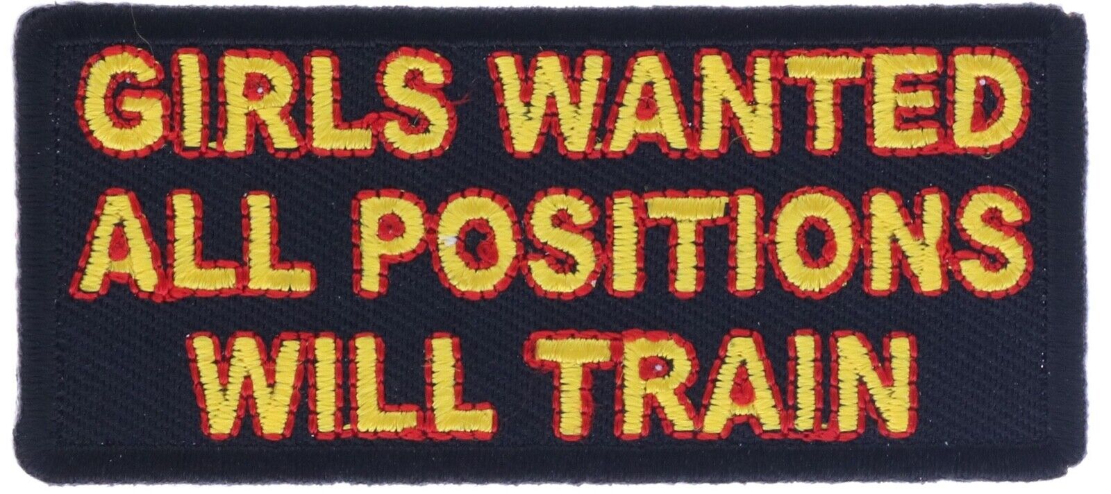 Girls Wanted All Positions Will Train Fun Joke 3 Inch Patch IV2947 F1D17L
