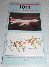 TWA LOCKHEED L-1011 SAFETY INSTRUCTIONS CARD EXCELLENT CONDITION 5/91 NOS picture