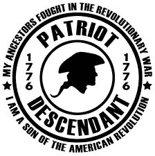 Patriot Son of the American Revolution - Vinyl Decal picture