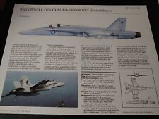 UNIQUE ~ McDonnell Douglas F/A 18 Hornet Aircraft Profile Data Print picture
