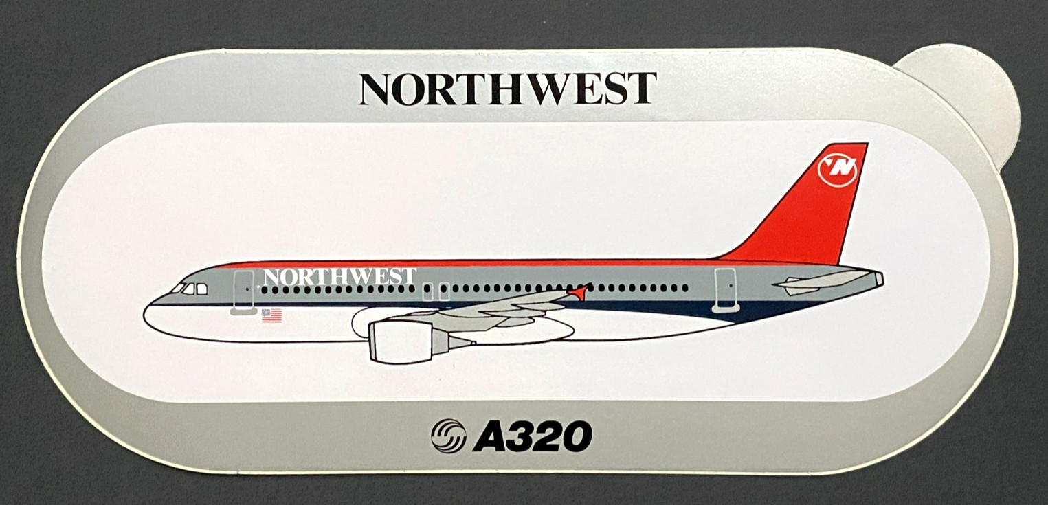 Northwest Airlines Airbus A320 Aircraft Sticker Northwest Airlines Airbus A320 Aircraft Sticker