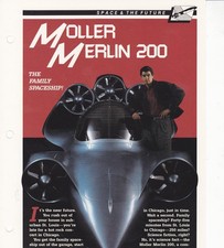 Moller Merlin Skycar 200 Personal Aircraft Flying Car Spec Sheet Fact Card picture