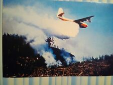 VINTAGE POST CARD MARS WATER BOMBER IN ACTION OVER VANCOUVER ISLAND B.C.CANADA. picture
