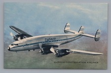 Euravia Lockheed Constellation Airline Issue Postcard Vintage Charter Britannia picture