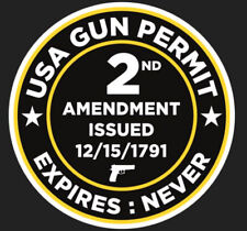 2nd Amendment USA Gun Permit Issued Sticker Made in the USA Pick your Size picture