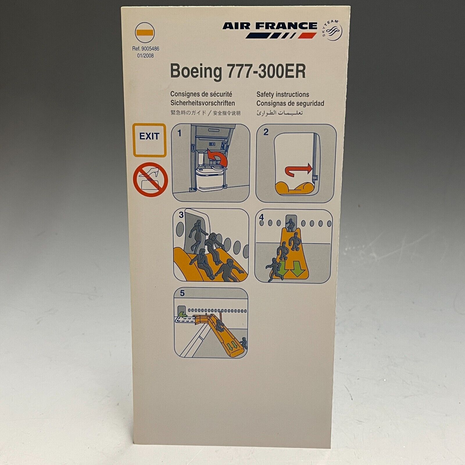 AIRFRANCE BOEING 777-300ER Safety card Safety instructions FRANCE