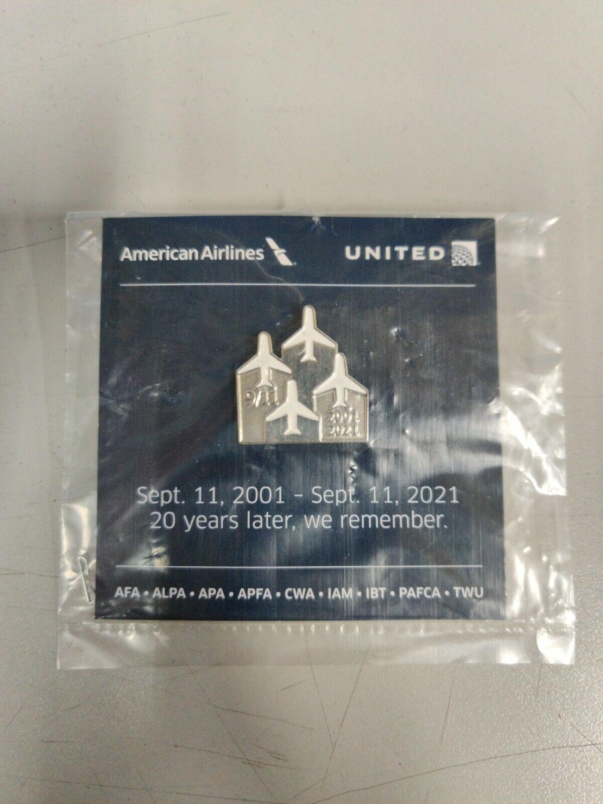 20th ANNIVERSARY AMERICAN AIRLINES 9/11 PIN