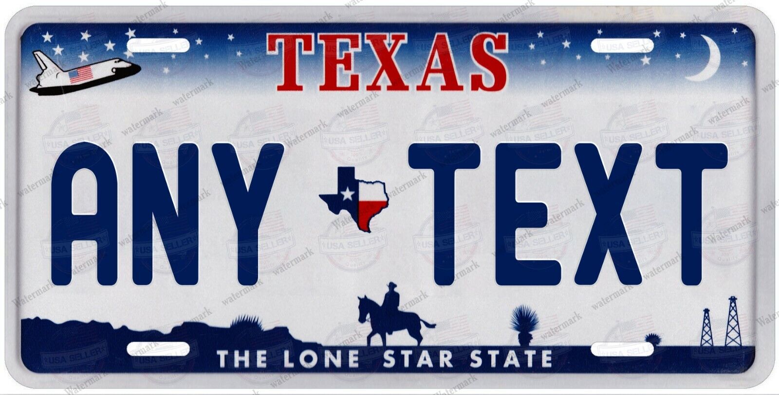 Custom TEXAS License Plate Tag Personalized for Auto Car Bicycle ATV Bike Moped