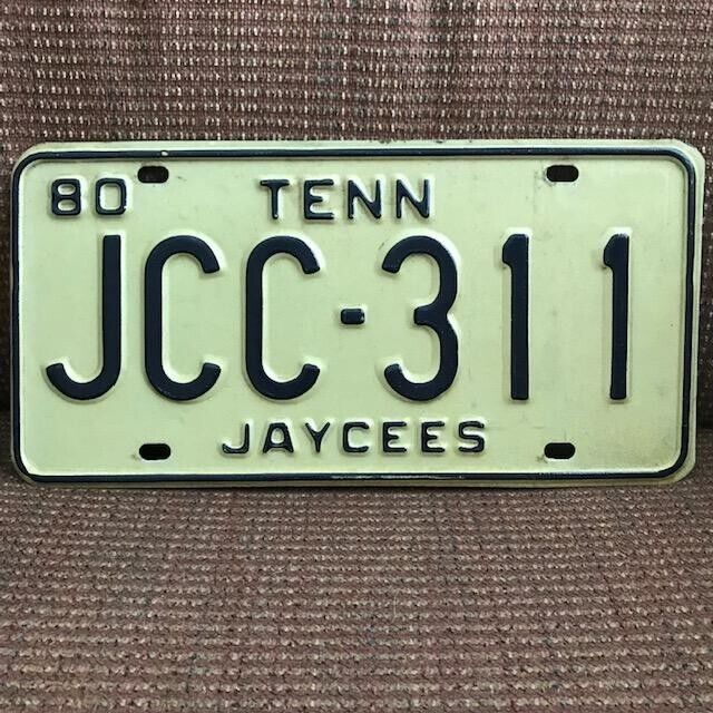 Vintage Tennessee JAYCEES License Plate 1980