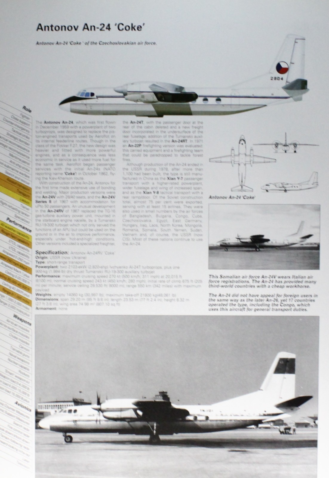 Antonov An-24 An24 An 24 Picture Aircraft Vintage Spec Sheet Wall Art Decor     