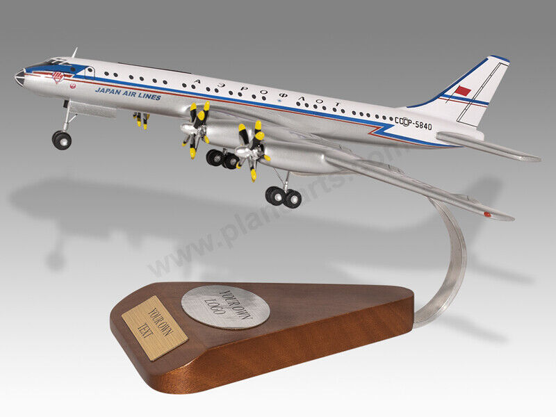 Tupolev Tu-114 Japan Airlines Solid Mahogany Wood Handcrafted Display Model