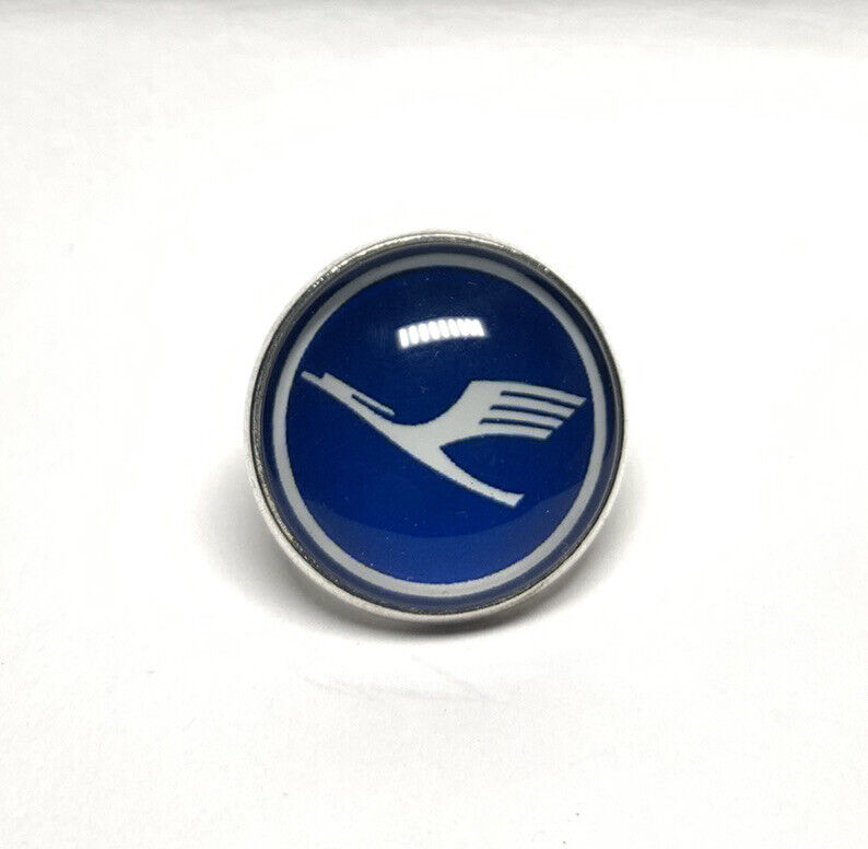 2x Lufthansa Airlines New Logo Pin Badge With Glass Dome (2 Pack)