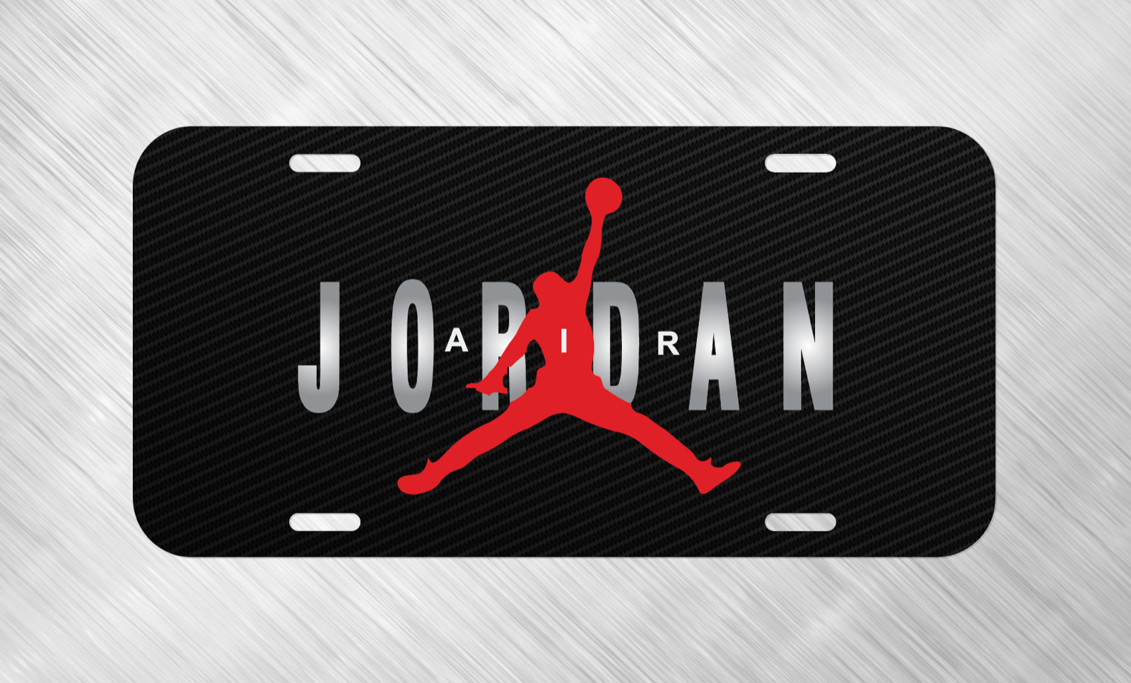 Air Jordan Jumpman Simulated Carbon Fiber License Plate Auto Car Tag Air Jordan Jumpman Simulated Carbon Fiber License Plate Auto Car Tag