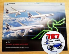 BOEING 767-200ER 767-300ER 767-400ER Profile Brochure  + & 767 Sticker picture