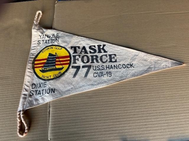 VIETNAM  TONKIN GULF YACHT CLUB USS HANCOCK CVA-19 READY ROOM PENNET FLAG