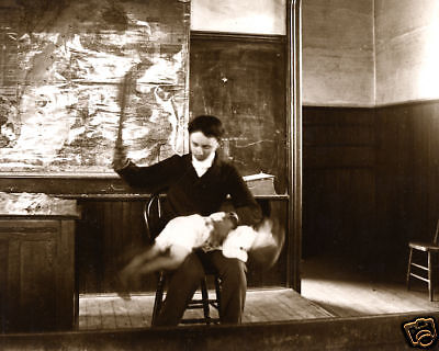 Vintage School Teacher Spanking Student Corporal Punishment Michigan 1900 G...