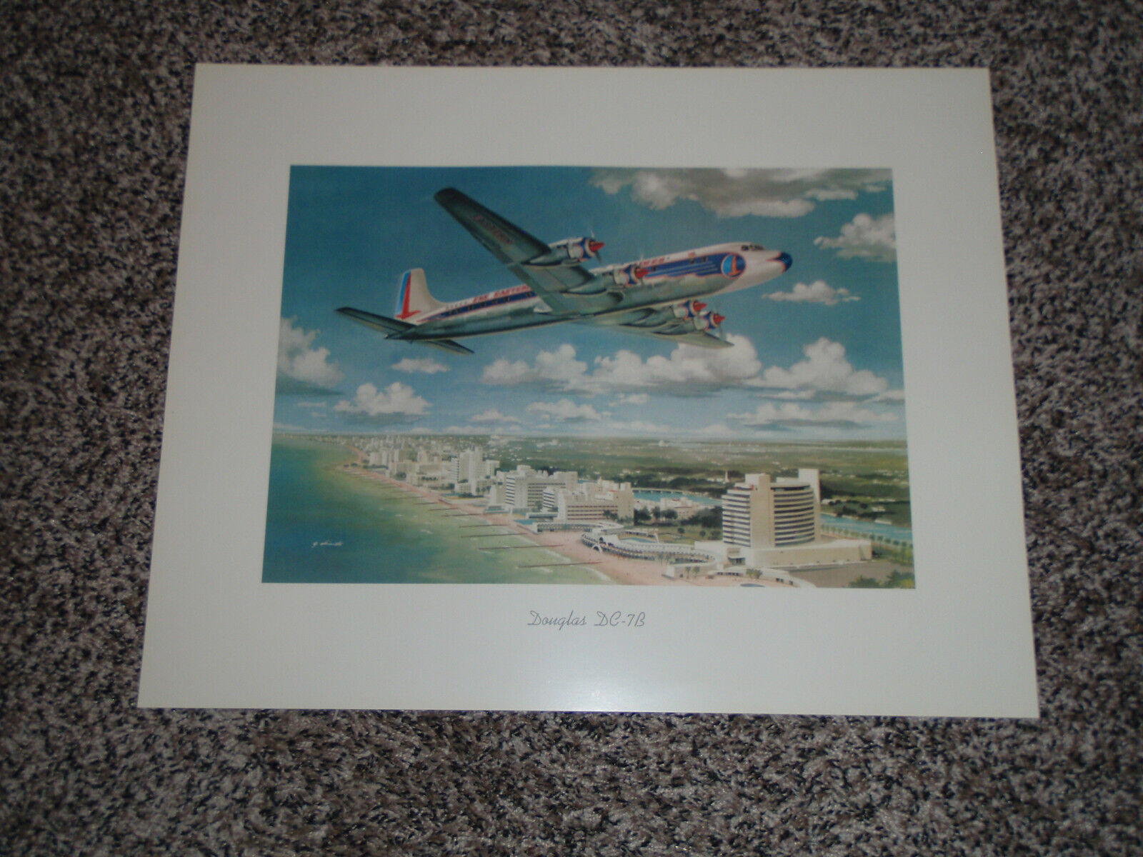 OLD EASTERN AIRLINES DOUGLAS DC-7B LITHOGRAPH PRINT