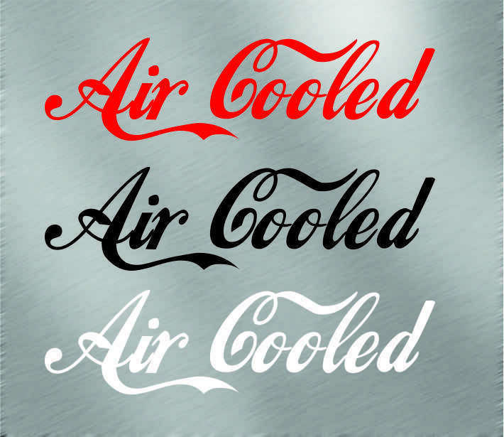 Air Cooled cola font decal sticker logo graphics bumper window pegatina vw jdm