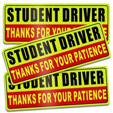 Student Driver Magnet for Car Safety Warning Please Be Patient New Driver Sti... picture