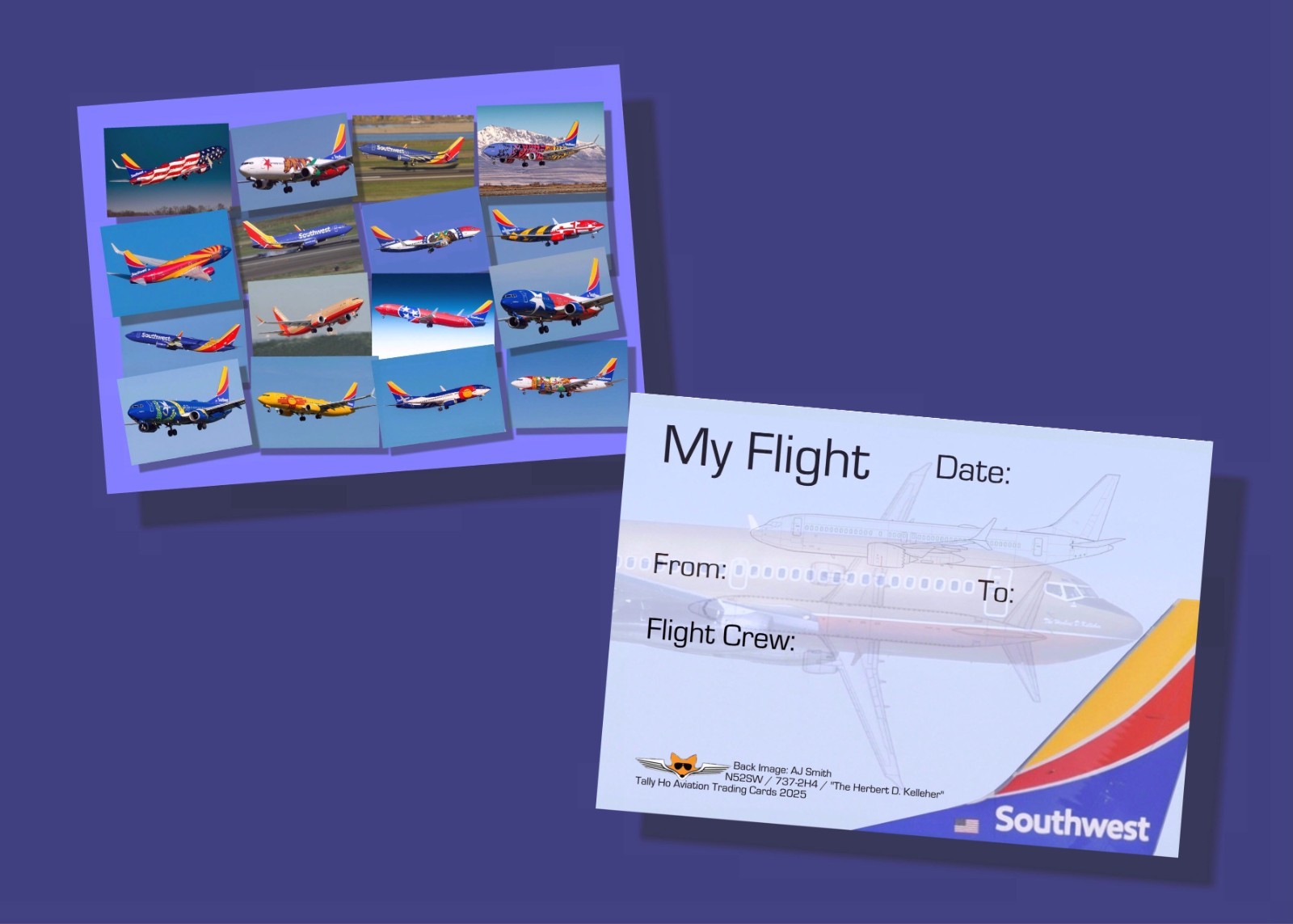Southwest Airlines 737 Trading Cards - 20 Different Cards - 2.5 Southwest Airlines 737 Trading Cards - 20 Different Cards - 2.5