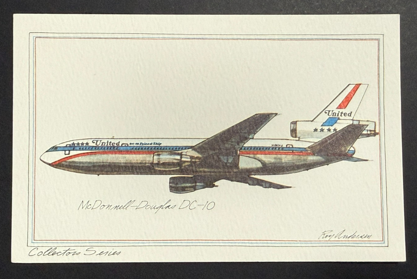United Airlines McDonnell Douglas DC-10 Artist Rendering Aircraft Postcard