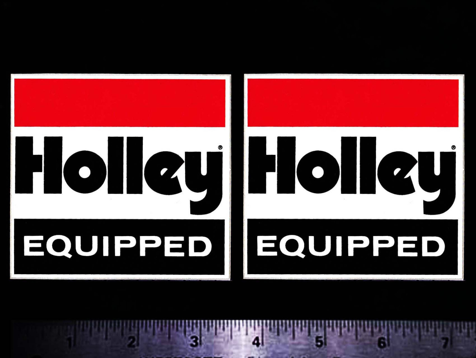 HOLLEY Equipped - Set of 2 Original Vintage Racing Decals/Stickers - 3.50 inch HOLLEY Equipped - Set of 2 Original Vintage Racing Decals/Stickers - 3.50 inch