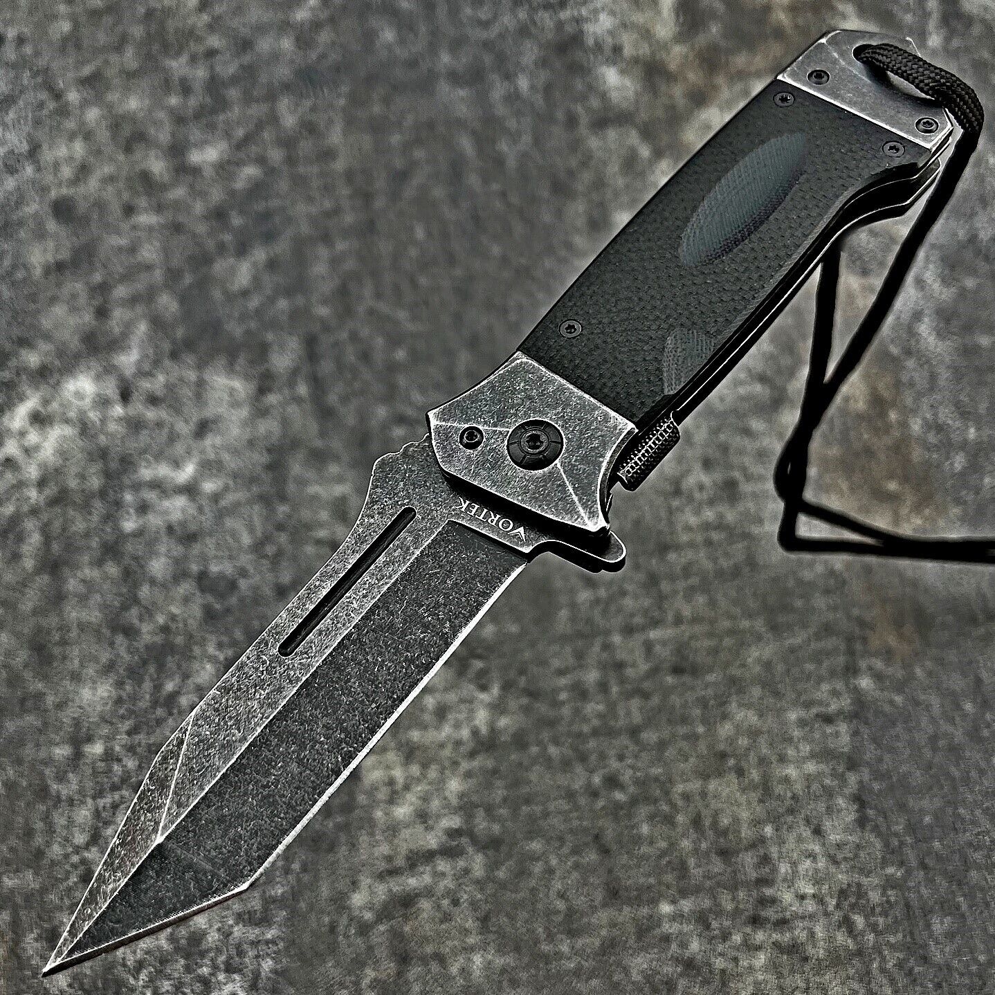 VORTEK WARTHOG Black G10 Ball Bearing Flipper Tanto Blade Folding Pocket Knife