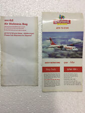 FLIGHT AIRLINE SAFETY CARD BARF BAG INFLIGHT MAGAZINE INDIA KINGFISHER BANKRUPT picture