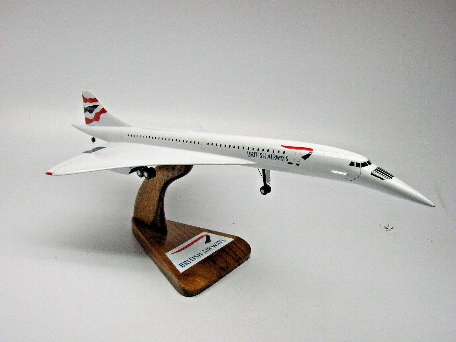 Concorde British Airways Airplane Desktop Mahogany Kiln Dry Wood Model Small New