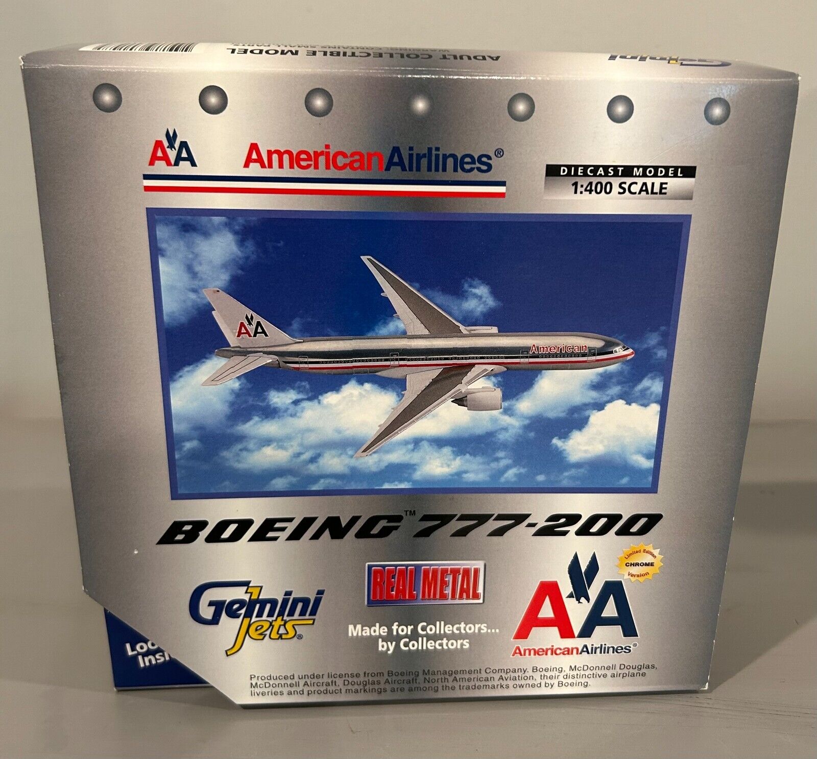 GEMINI JETS AMERICAN AIRLINES BOEING 777-200 Ltd Ed. Scale 1:400 #GJAAL147
