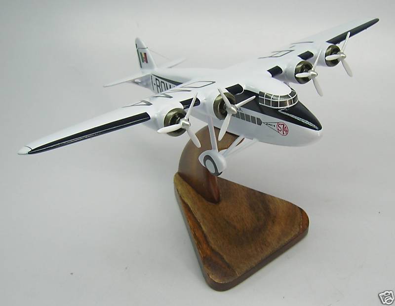 SM-74 Savoia-Marchetti Military Transport Airplane Desk Wood Model Small New