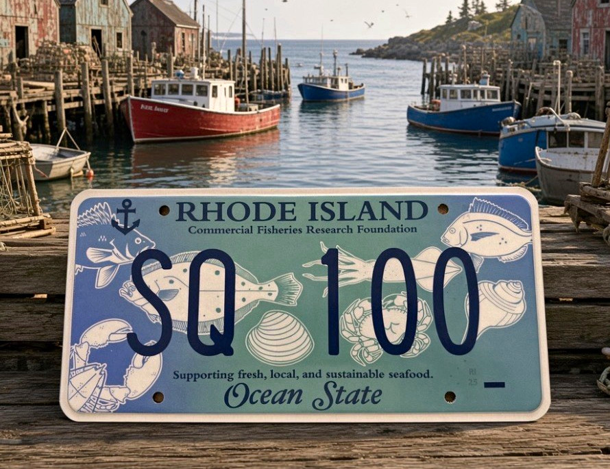 Rhode Island License Plate - Commercial Fisheries Research Foundation Rhode Island License Plate - Commercial Fisheries Research Foundation