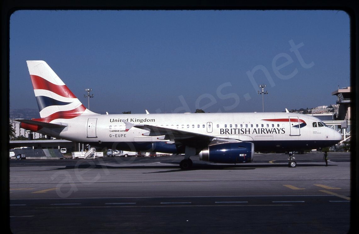 British Airways Airbus A319-100 G-EUPE Nov 03 Kodachrome Slide/Dia B2