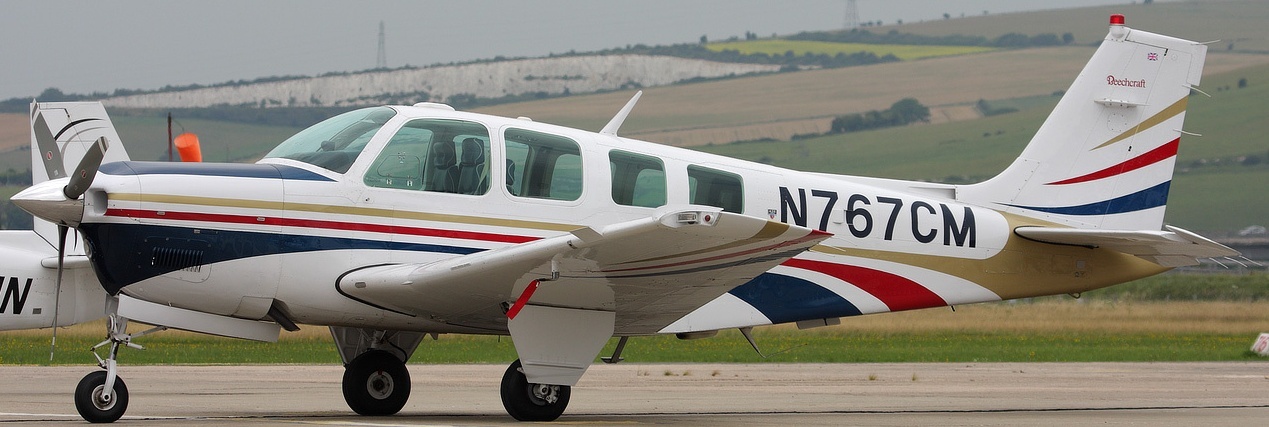 A-36 Bonanza Private Beechcraft A36 Airplane Mahogany Kiln Wood Model Small New