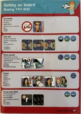 Virgin Atlantic Airlines Safety Card - Boeing 747-400 (12/03) picture