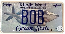 Rhode Island License Plate - Atlantic Shark Institute Ocean State  picture