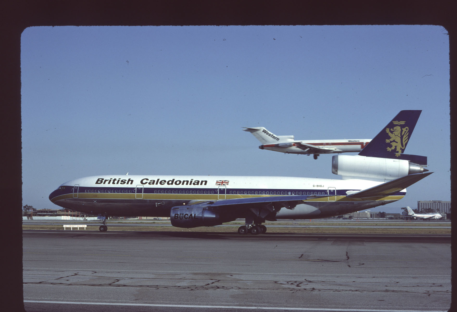 Orig 35mm airline slide British Caledonian Airways DC-10-30 G-BHDJ Orig 35mm airline slide British Caledonian Airways DC-10-30 G-BHDJ