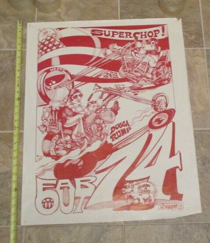 1974 Motorcycle Super Chopper Far Out Dugga Rump poster posters