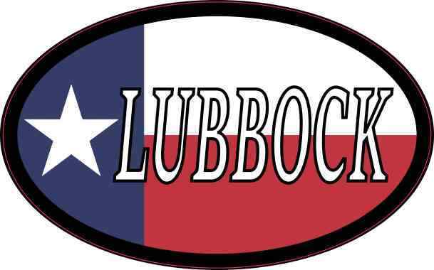4in x 2.5in Oval Texan Flag Lubbock Sticker Car Truck Vehicle Bumper Decal