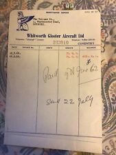 Rare  letter Bill Hawker Siddeley Whitworth Gloster Aeronautics, 1962 picture